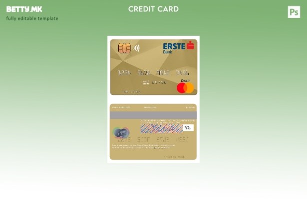 Модерен стил Шаблон за мастер картички на Унгарија Erste Bank